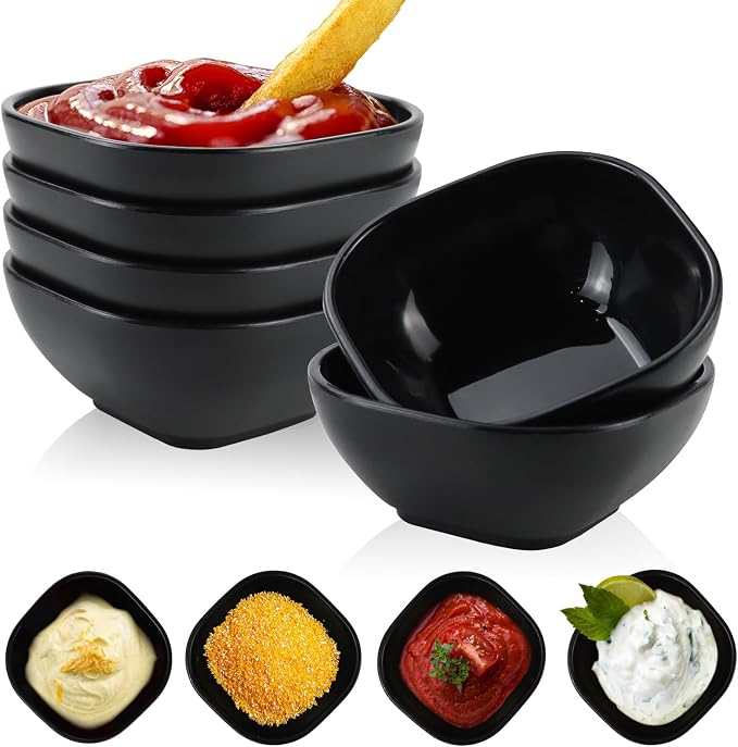6 pack wheat straw dipping bowls 5oz, alternative plastic soy sauce dishes by WROVA