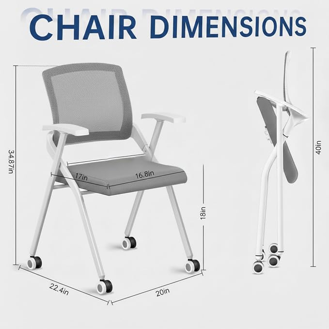 4 Pack Folding Office Chair - Image 3