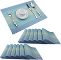 PIGCHCY Placemats Set of 12 Washable Durable Place Mats Vinyl Heat Resistant by PIGCHCY
