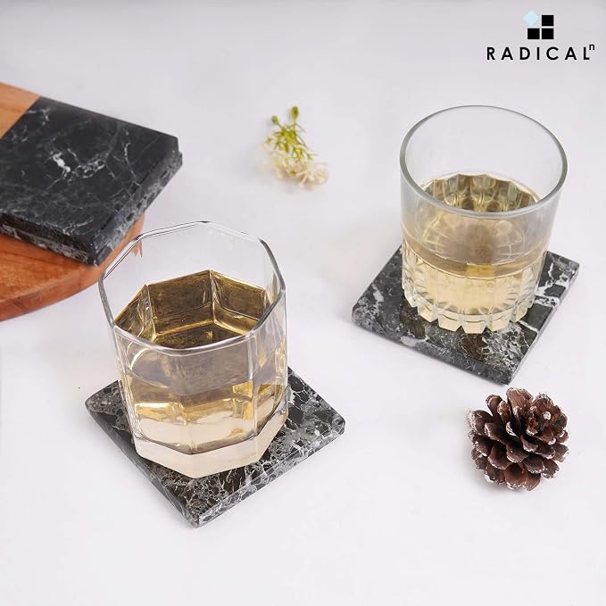 Radicaln Square Marble Stone Coasters Set of 6 - Image 4