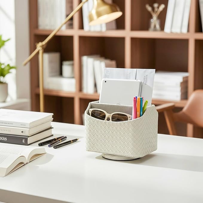 UnionBasic Rotating Desk Organizer, 360 Desk Spinning Caddy, Desktop TV - Image 3
