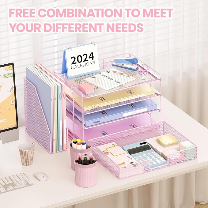 Desk Organizer, 4-Tier Desktop File Organizer - Image 4