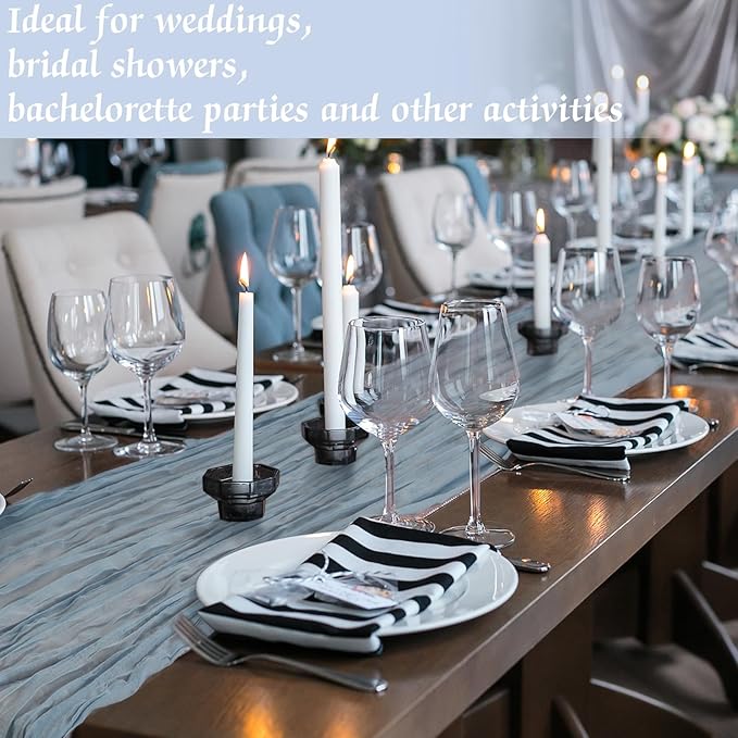 12 Pcs Gradient Blue Cheesecloth Gauze Table Runners | Boho Wedding Decor - Image 5