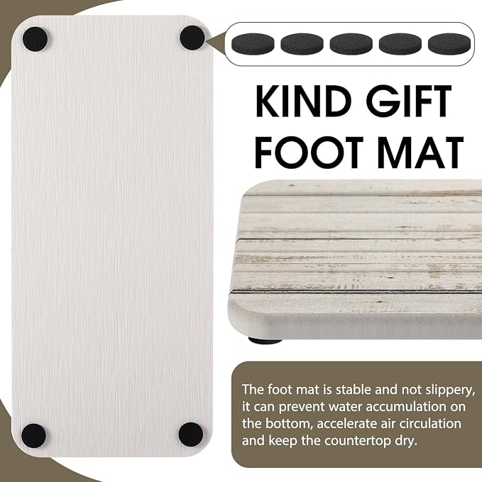 2Pcs 8.6x4'' Water Absorbent Diatomite Coasters Diatomaceous Earth Drying Mat - Image 3