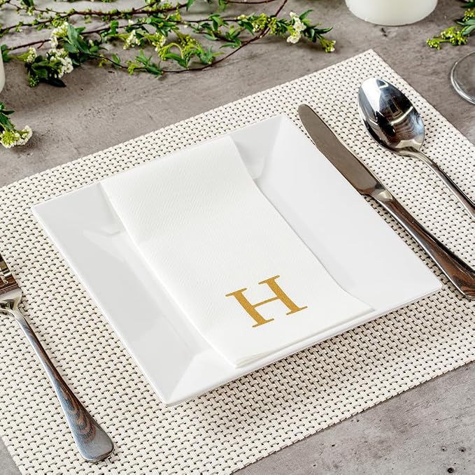 Luxenap 15.8 X 7.9 Inch Linen-Feel Guest Towels, 50 Lettered Hand Towels - Image 7