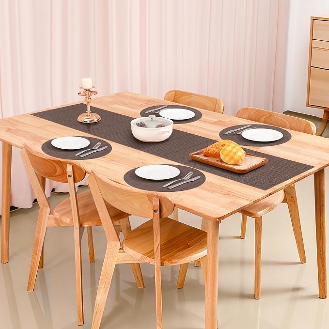 Table Runner 55 Inches Long, Vinyl Woven Heatproof Table Runners | Washable - Image 5