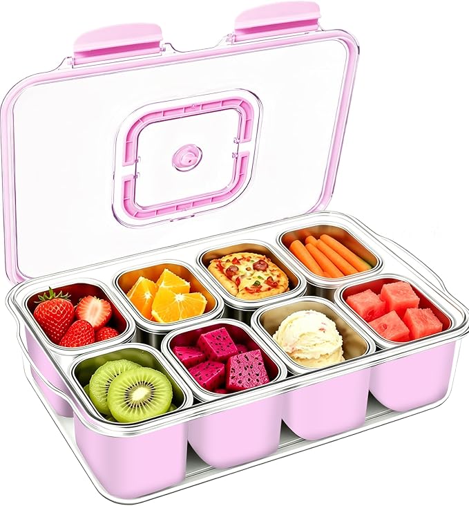 Snackle Box Container, Stainless Steel Divided Serving Tray by kidinit