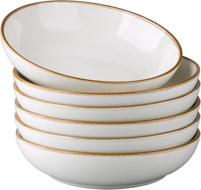 AmorArc 8.5’’ Ceramic Pasta Bowls Set of 6, 36oz Large Stoneware Bowls Set | by AmorArc