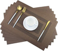 PIGCHCY Placemats Set of 6, Washable Woven Vinyl Kitchen Table Mats Non Slip by PIGCHCY
