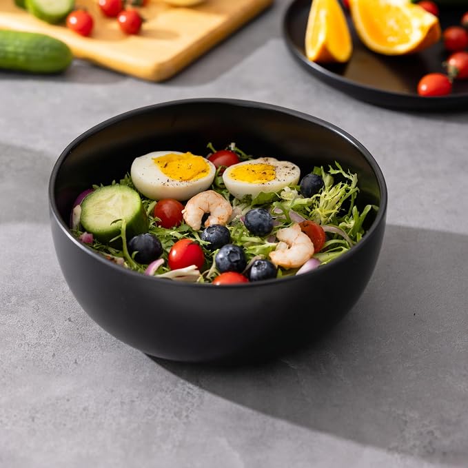 AmorArc Stoneware Cereal Bowls for Kitchen, 28oz Large Ceramic Soup Bowls Set - Image 6