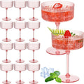Jingmore 12 Pcs Ribbed Martini Glasses 10 oz Disposable Plastic Vintage Ribbed by Jingmore