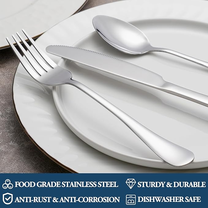 8 Pieces Dinner Forks Set, Food-Grade Stainless Steel Forks, Kitchen or - Image 3