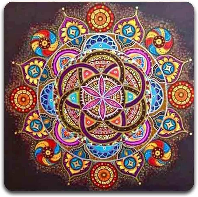 Mandala Pattern Square Coaster Set - Image 2