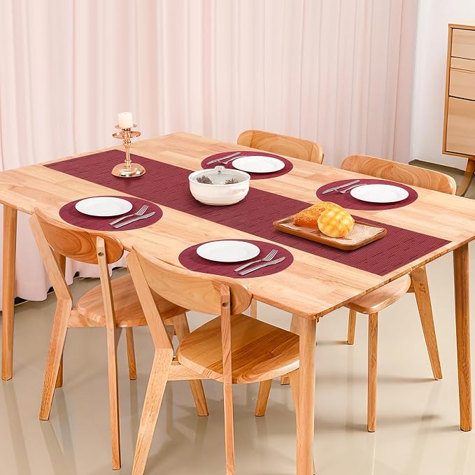 Table Runner 55 Inches Long, Vinyl Woven Heatproof Table Runners | Washable - Image 5