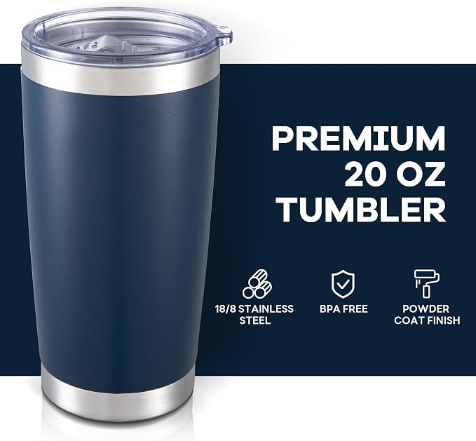 20 oz Tumbler with Lid Stainless Steel Insulated Tumblers Cups Travel Mug | - Image 2