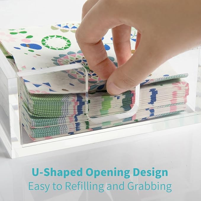 Square Acrylic Napkin Holder Tray - Image 5