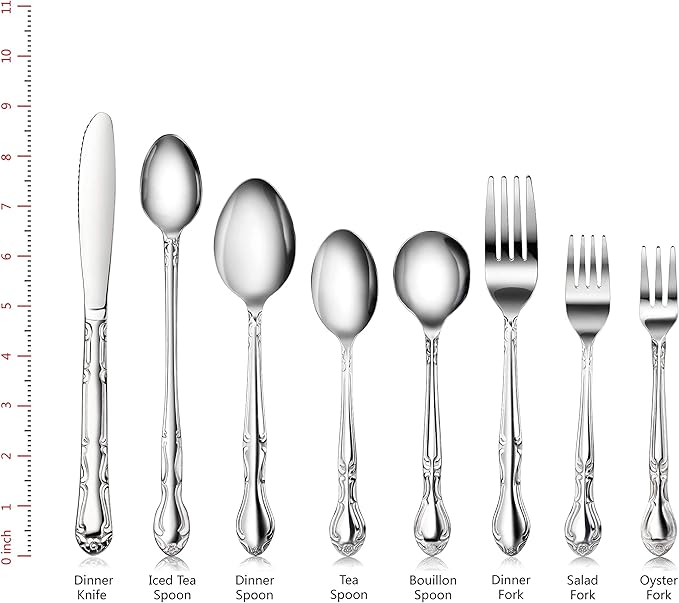 New Star Foodservice Rose Pattern 18/0 Stainless Steel Dinner/Dessert Spoon - Image 4