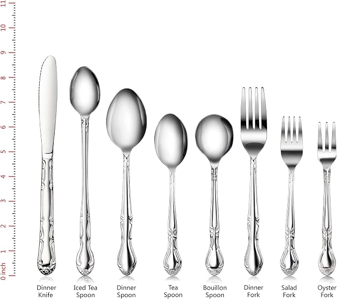 New Star Foodservice Rose Pattern 18/0 Stainless Steel Salad Fork, Commercial - Image 3