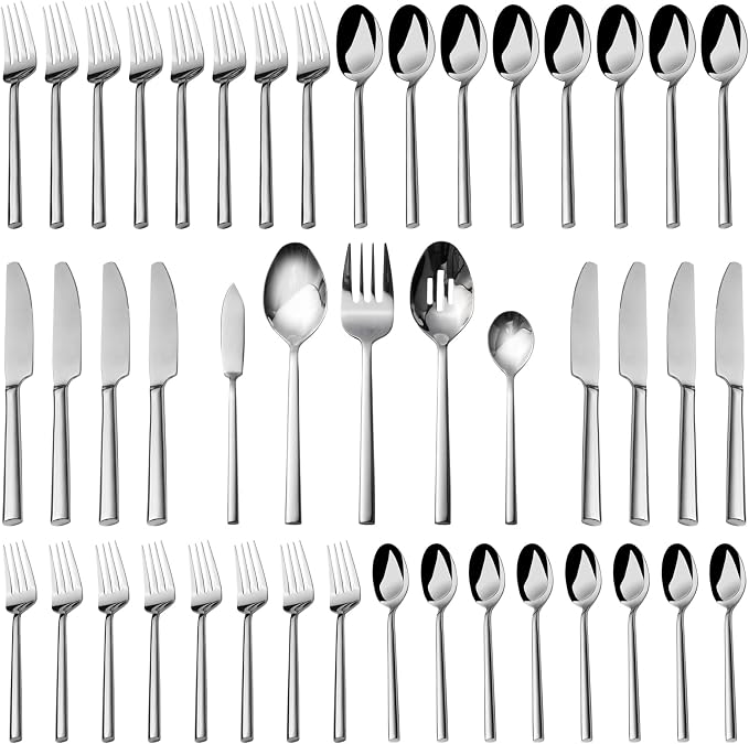 Alata Potter 45-Piece Forged Stainless Steel Flatware Set Cutlery Set, Service by Alata