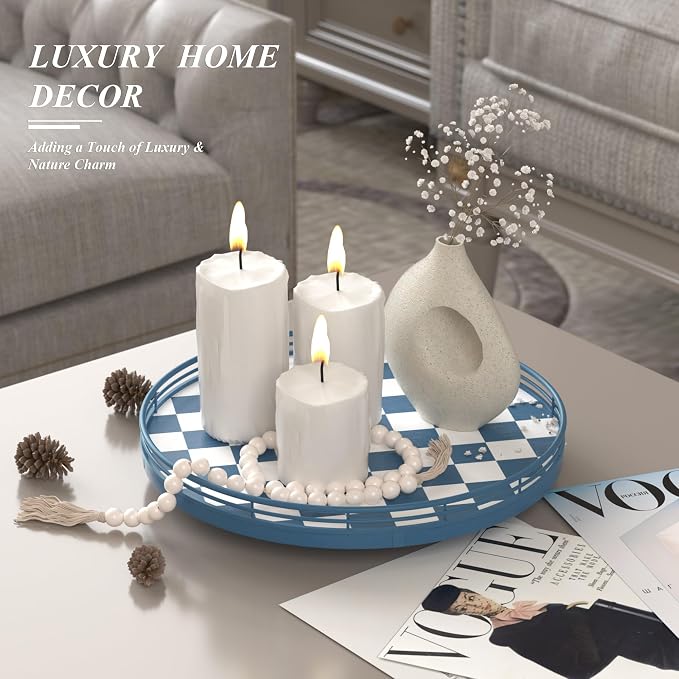 Blue and White Checkerboard Lazy Susan - Image 2