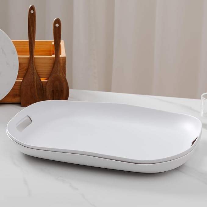 Extra Large Serving Platter, 18.75 x 14.375 x 2 Inch Large Melamine Serving Tray - Image 6