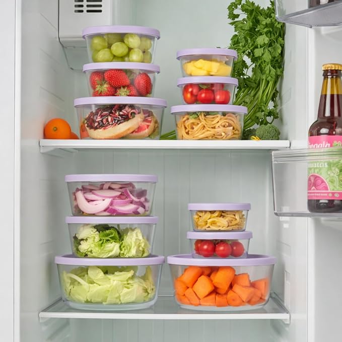 12-Piece Glass Food Storage Containers Set | 2-Cup, Leakproof | Microwave - Image 4