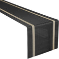 FAVE Woven Vinyl Table Runner 90x12 Inch Black by FAVE