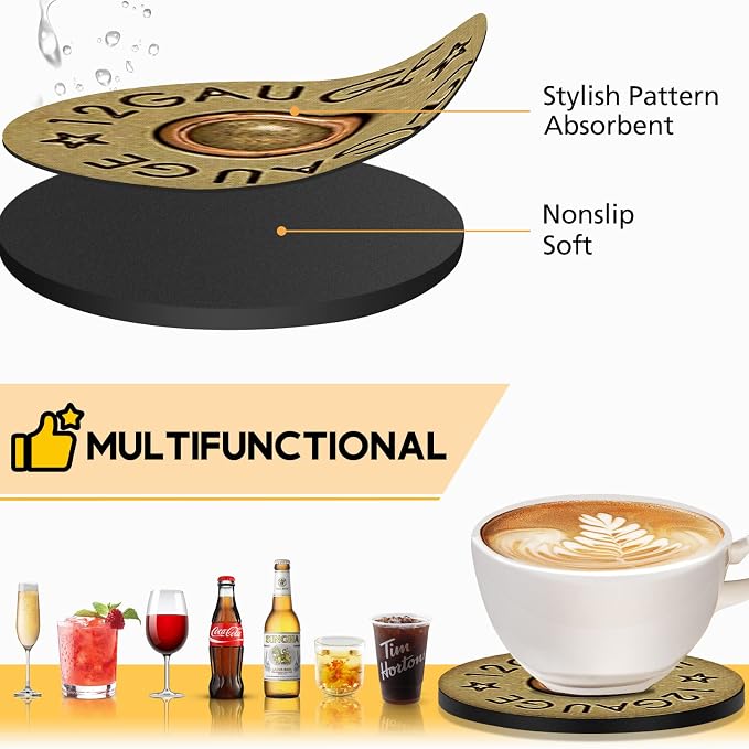 Swooflia Coasters for Drinks Coffee Table, 12 Gauge Vintage Bronze Silicone - Image 3