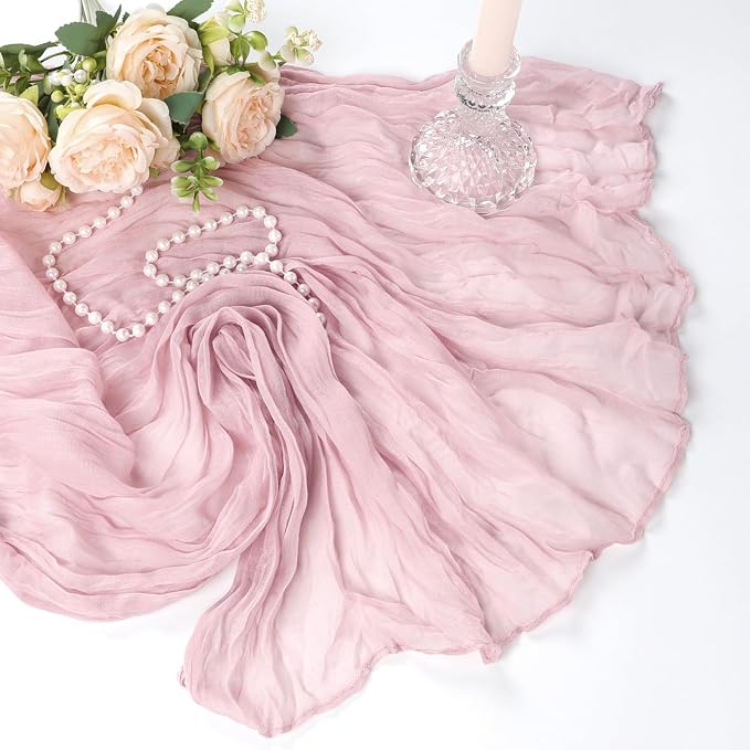 6 Pack Dusty Pink Table Runner Cheesecloth 10Ft Gauze Cheese Cloth Table Runner - Image 7