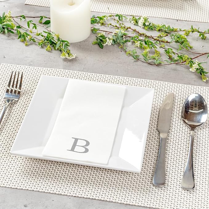Luxenap 15.8 X 7.9 Inch Linen-Feel Guest Towels, 50 Lettered Hand Towels - Image 4