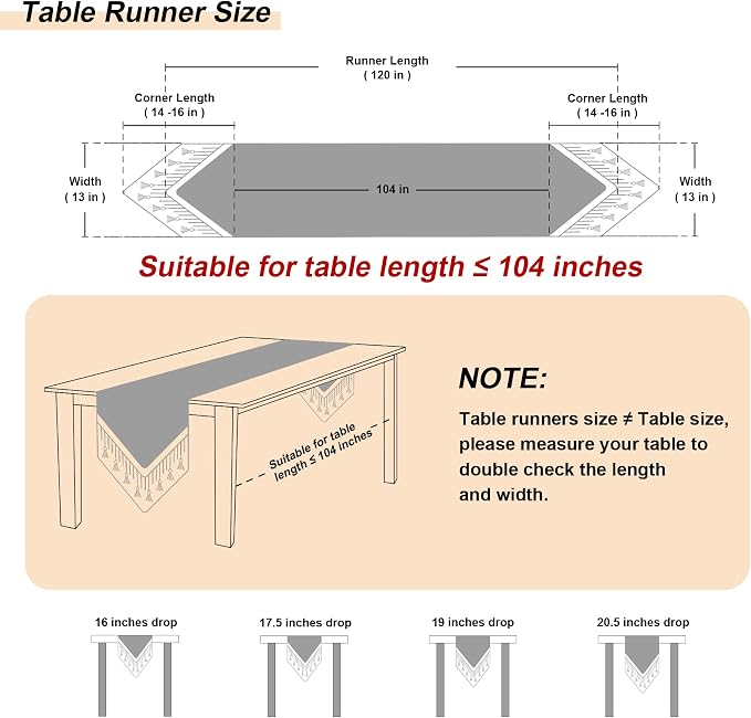 Loom and Mill Luxury Elegant Damask Table Runner 120 inches Long, 13x120 inch - Image 2