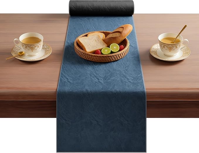 Double-Sided Faux Leather Table Runner, Waterproof Heat Resistant Non-Slip - Image 9