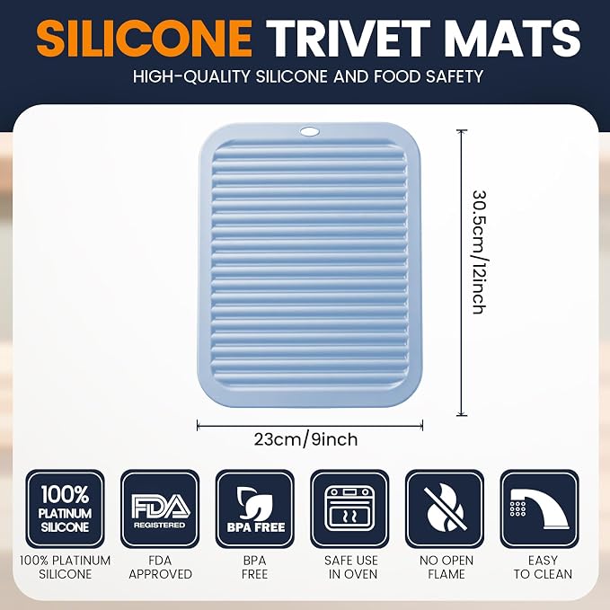 Silicone Trivet Mats 4 Heat Resistant Pot Holders Multipurpose Non-Slip Hot Pads - Image 2