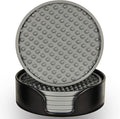Rubber Coasters Set 6 with Holder, Non-Slip Silicone Drink Coaster Cup Mats | by KEHOUXRE