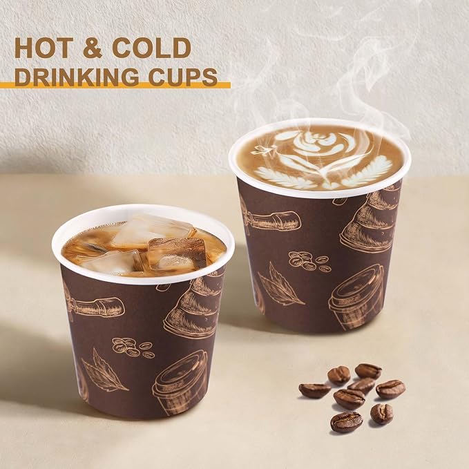 600 Pack 4 oz Small Coffee Cups, Disposable Paper Espresso Cups | Disposible - Image 5