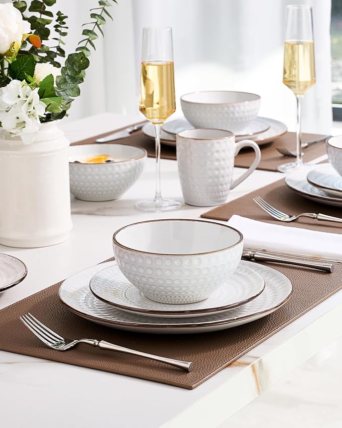 Famiware Ceramic Plates and Bowls Sets, Chip & Scratch Resistant, Microwave & - Image 2