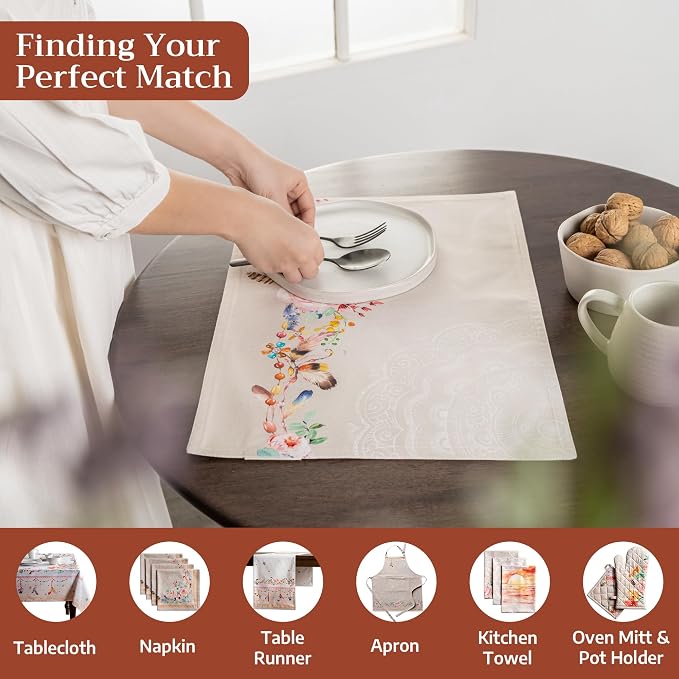Maison d' Hermine Placemats Set of 4 Reusable 100% Cotton | Cloth Place Mats - Image 4