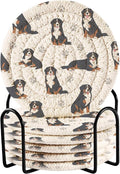Berner Dogs Paw White Print Coasters by Unknown