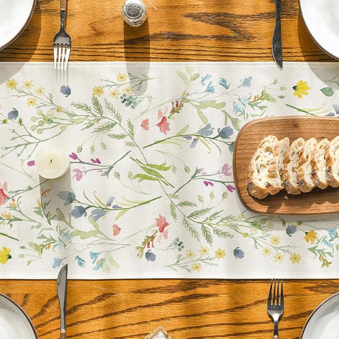 Artoid Mode Wildflowers Bloom Flowers Spring Table Runner, Seasonal Summer - Image 7