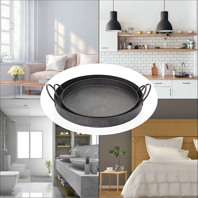 Hipiwe Industrial Style Metal Iron Tray - Image 3