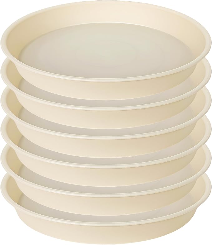 6 Pack of 10 inch Plant Saucer Blue, Heavy Duty Plastic Plant Saucer 10 inch by Bleuhome