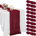 10 Pack Burgundy Cheesecloth Table Runner 10FT Boho Gauze Fabric Table Runner by HAISIWLKJ