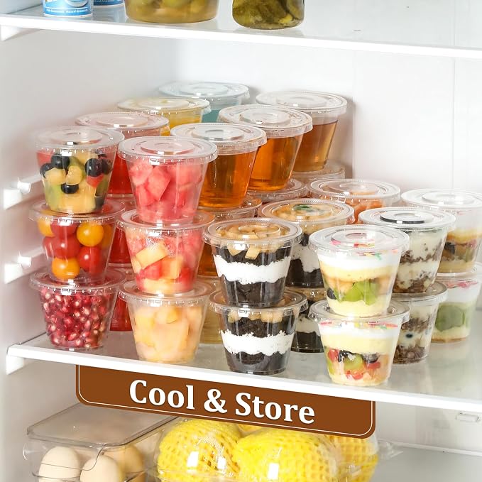 AOZITA 100 Sets, 9 oz Clear Plastic Cups - Image 5