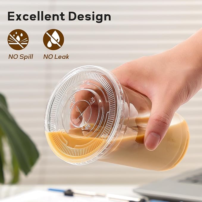 AOZITA 100 Pack - 16 oz Clear Plastic Cups - Image 4
