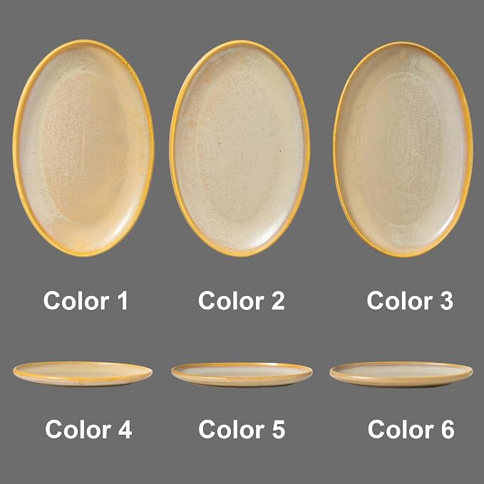 Ceramic Large Serving Platters- Set of 3 Oval Platters - Image 2