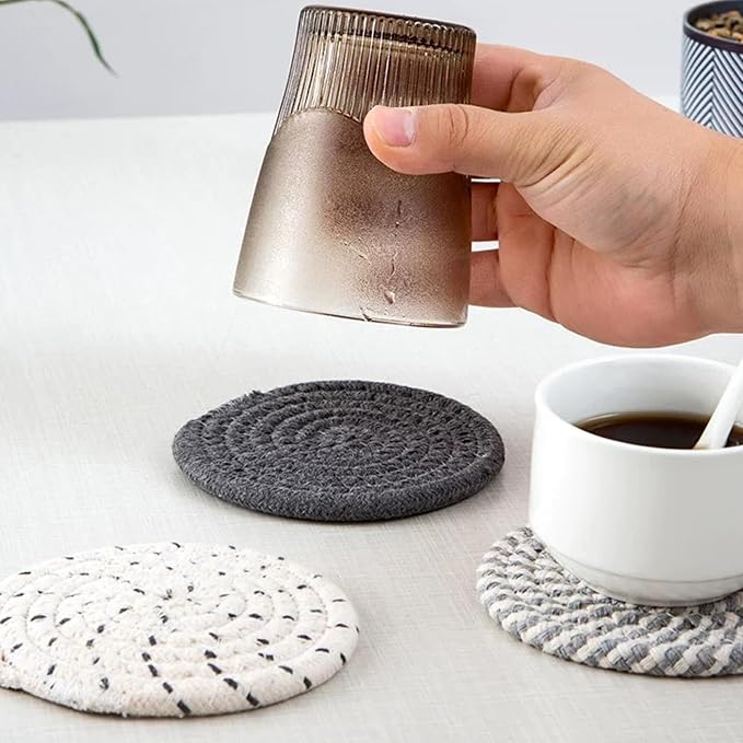 Woven Coasters Set of 16, Absorbent Drink Coasters - Image 7