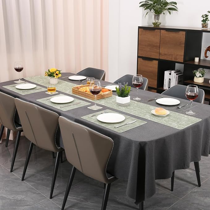 Table Runners 55 Inch Long, Dual-Sided Faux Leather Table Runner | Waterproof - Image 6
