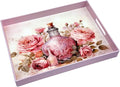 Serving Tray with Handles, 15.7 * 11.8 inches, Plastic Ottoman Tray with by PDUHKO