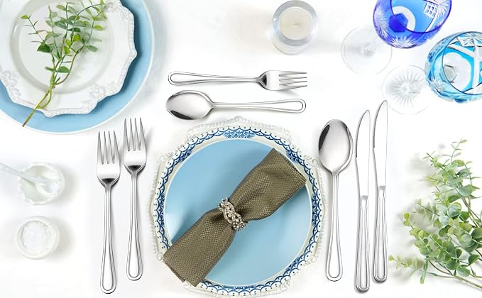 Dinner Forks Set of 12, E-far 7.9 Inch Stainless Steel Forks - Image 7