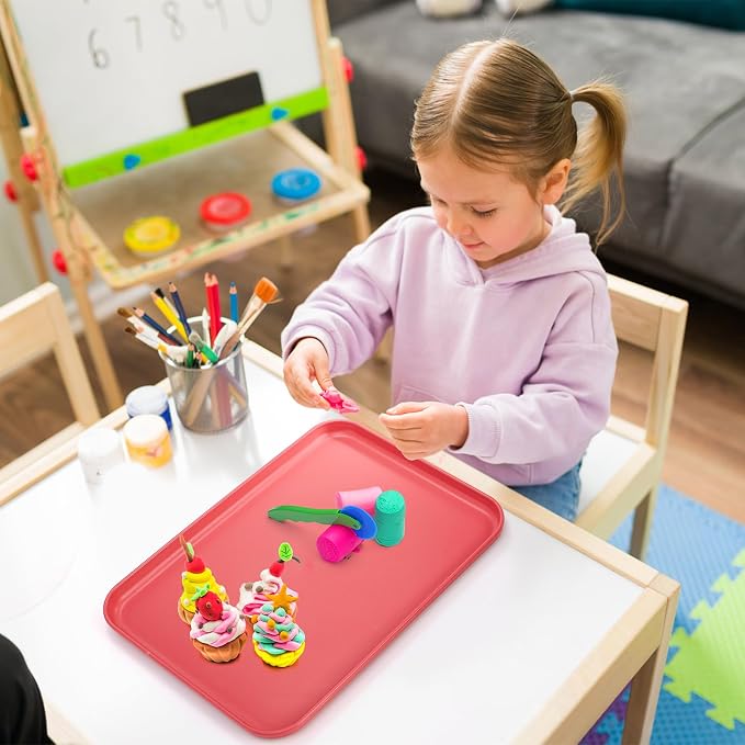 Lyellfe 10 Pack Plastic Art Trays, Stackable Activity Crafts Organizer Tray | - Image 7
